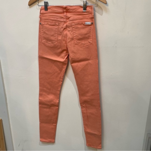 7 For All Mankind Peach Skinny Jeans - Picture 4 of 5